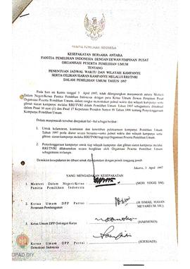 Surat dari Panitia Pemilihan Daerah Tingkat II Kabupaten Kulon Progo kepada :  Bupati Kepala Daer...