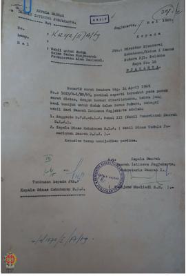 Surat dari Sekretaris Daerah Provinsi Daerah Istimewa Yogyakarta kepada Dirjen Kehutanan Ketua I ...