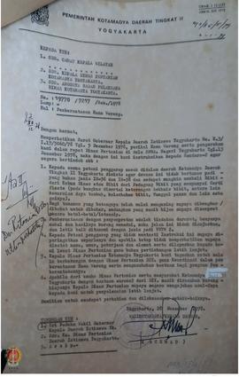 Surat dari Kota Madya Yogyakarta kepada Wakil Gubernur DIY tentang Pemberantasan nama wereng 28 D...