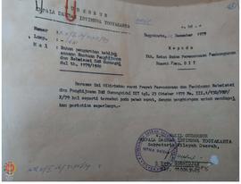 Surat dari Sekwilda a/n Wakil Gubernur DIY no. K5/ V. 16/ 3175/ 79 tanggal 12 Desember 1979 kepad...