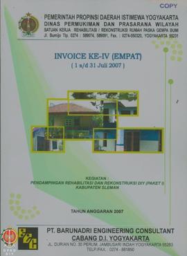 Invoice I - VIII, Kegiatan Pendampingan Rehabilitasi dan Rekonstruksi Daerah Istimewa Yogyakarta ...