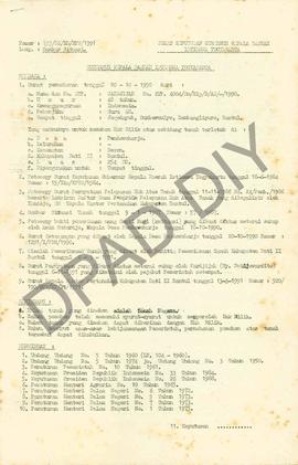 Surat Keputusan Gubernur Kepala  Daerah Istimewa Yogyakarta Nomor : 799/SK/HM/BPN/1991 tanggal 9 ...