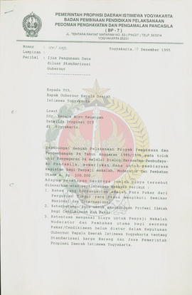 Surat dari Sekretaris Wilayah Daerah yang bertindak atas nama Gubernur Kepala Daerah Daerah Istim...