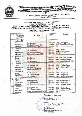 Surat dari Direktur Departemen Kesehatan Republik Indonesia Akademi Perawatan Mangkuyudan Yogyaka...