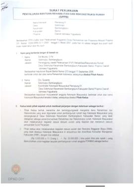 Surat Perjanjian Penyaluran Bantuan Rehabilitasi dan Rekonstruksi Rumah (SPPB), Nama Kelompok Ple...