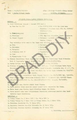 Surat Keputusan Kepala  Daerah Istimewa Yogyakarta Nomor : 214/SK/HP/BPN/1991 tanggal 14 Maret 19...
