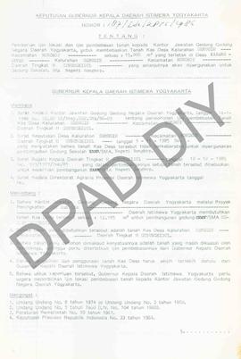 Surat Keputusan Gubernur Kepala Daerah Istimewa Yogyakarta            Nomor: 187/ldz/KPTS/1986 te...