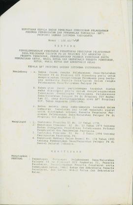 Keputusan Kepala BP-7  Daerah Istimewa Yogyakarta Nomor : 188.43/1698 tentang Penyelenggaraan Pen...