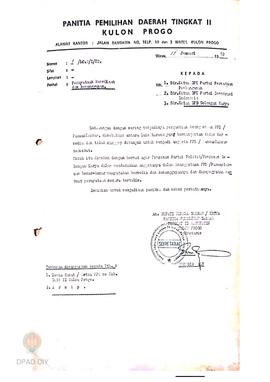 Surat dari Bupati /Ketua PPD I. II Kabupaten Kulon Progo No. 2/LC.2/I/82 tanggal 18 Januari 1982 ...