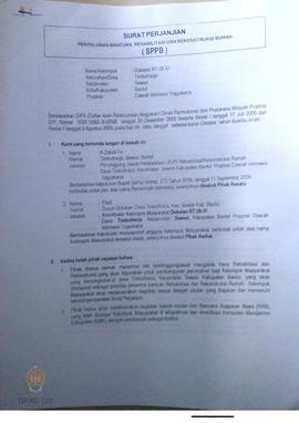 Surat Perjanjian Penyaluran Bantuan Rehabilitasi dan Rekonstruksi Rumah (SPPB),  Nama Kelompok Da...