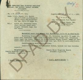Surat Putusan DPR Kalurahan Srihardjo tanggal 29 Juni 1953, No : 10 tentang permohonan ijin tanah...