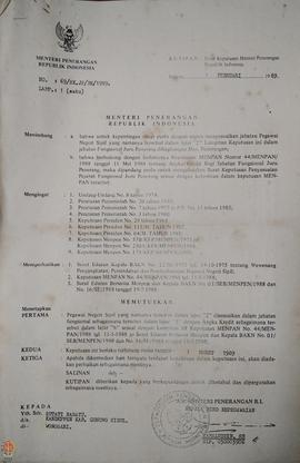 Bendel Kutipan Surat Keputusan Menteri Penerangan Republik Indonesia Nomor : 69/ SK.JP/BK/1989 me...