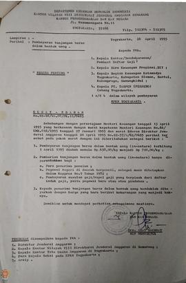 Surat Edaran dari Kantor Perbendaharaan dan Kas Negara Yogyakarta perihal pembayaran tunjangan be...
