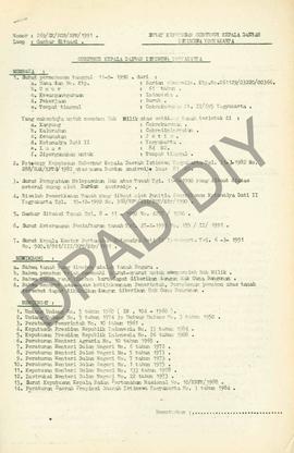 Surat Keputusan Gubernur Kepala  Daerah Istimewa Yogyakarta Nomor : 269/SK/HGB/BPN/1991 tanggal 2...