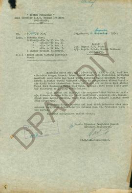 Putusan DPR Kalurahan Sriharjo, Bantul No. 57, tanggal 29 September 1953, No. 40 tanggal 16 Oktob...