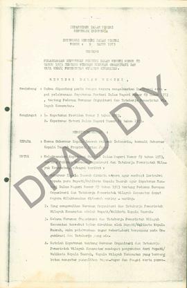 Instruksi Menteri Dalam Negeri RI No 9 Tahun 1973, tanggal 30 April 1973 tentang Pelaksanaan Kepu...