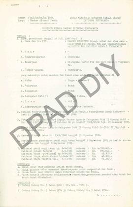 Surat Keputusan Gubernur Kepala  Daerah Istimewa Yogyakarta Nomor : 003/SK/HP/DA/1987 tanggal 6 J...