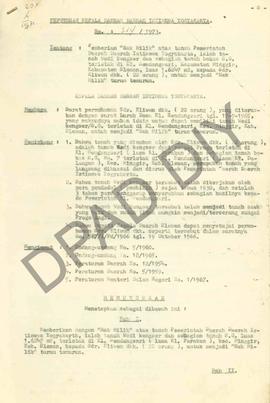 Surat Keputusan Kepala Daerah DIY, no. 314/1973 tanggal 20 Agustus 1973 tentang pemberian Hak Mil...