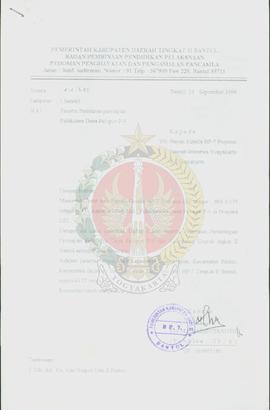 Surat dari Kepala BP-7 Kabupaten Daerah Tingkat II Bantul kepada Kepala BP-7 Provinsi Daerah Isti...