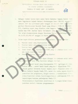 Notulen rapat yang diadakan di PJKA Bandung tanggal 19 Maret 1987 yang intinya permohonan hak ata...
