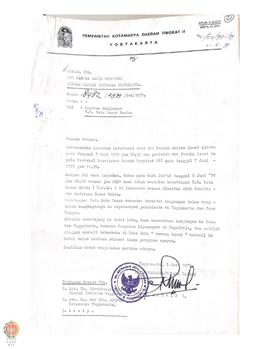 Surat Walikotamadia kepada Sri Paduka Wagub. DIY tentang laporan kunjungan Y.M. Duta Besar Rusia