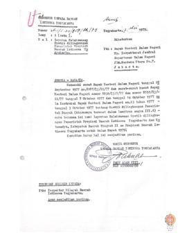 Surat Wakil Kepala Daerah Provinsi DIY No. K1/ I. 30/ 958/ Rhs/ 79 kepada Mendagri Up. Irjen Depd...