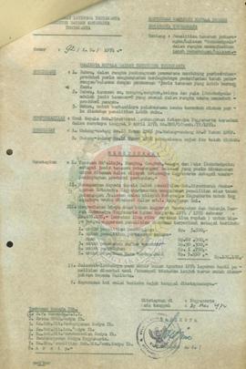SK Walikota KHD Dati II Kotamadya Yogyakarta No 92/KD/1974 tentang “Sokokehpolo” dalam rangka pem...