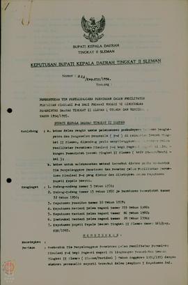 Keputusan Bupati Kepala Daerah Tingkat II Sleman No. 232/Kep.KDH/1994 Tangal 12 September tentang...