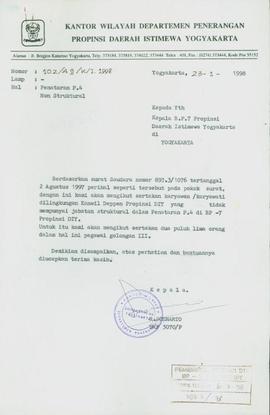 Surat dari Kepala Kantor Wilayah Departemen Penerangan Daerah Istimewa Yogyakarta kepada Kepala  ...