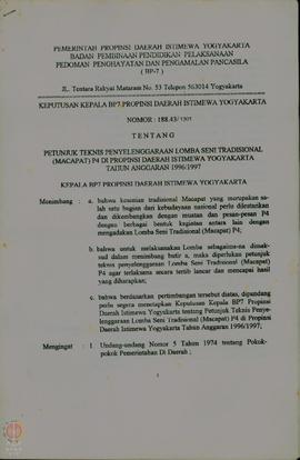 Keputusan Kepala BP-7 Propinsi Daerah Istimewa Yogyakarta No. 188  43/1301 Tanggal 17 September t...