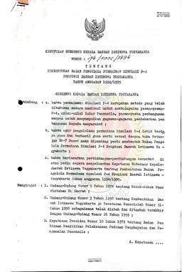 Surat Keputusan Gubernur Kepala Daerah Istimewa Yogyakarta Nomor: 174/KPTS/1994 tentang Pembentuk...
