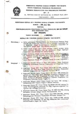 Surat Keputusan Kepala BP-7 Provinsi Daerah Istimewa Yogyakarta Nomor : 188.43/651 tentang Penyel...