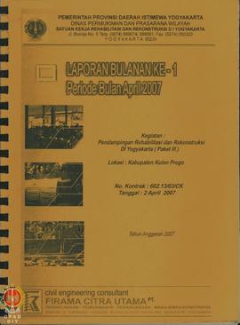 Laporan Bulanan ke 1- 8, Kegiatan Pendampingan Rehabilitasi dan Rekonstruksi Daerah Istimewa Yogy...