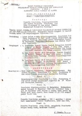 Surat Keputusan BP-7 Kabupaten Daerah Tingkat II Bantul Nomer : 18/KPTS/BP-7/BT/1982 tentang Pese...