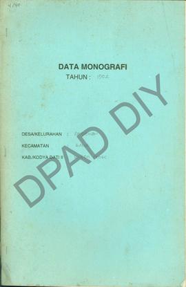 Data monografi Desa/Kelurahan Pandowan Kecamatan Galur Kabupaten   Kulon Progo pada bulan Juli s/...