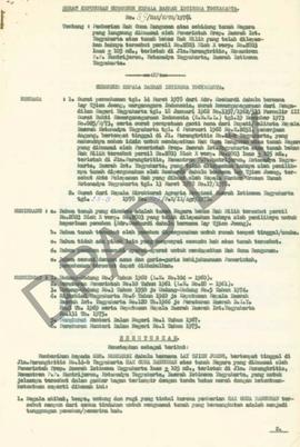 Surat keputusan Gubernur Kepala Daerah DIY, no. 89/HAK/KPTS/1979 tanggal 10 Desember 1979 tentang...