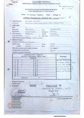 Laporan dari Balai Pengawasan dan Sertifikasi Benih II Jawa Tengah dan DIY tentang laporan pemeri...