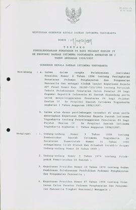 Keputusan Gubernur Kepala Daerah Istimewa Yogyakarta Nomor 117/KPTS/1997, 101/KPTS/1997, 102/KPTS...