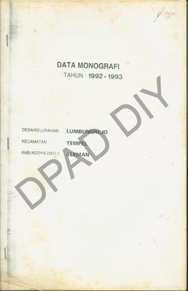 Data monografi Desa/Kelurahan Jimbungrejo  Kecamatan Tempel Kabupaten  Sleman tahun 1993.