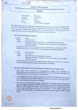 Surat Perjanjian Penyaluran Bantuan Rehabilitasi Dan Rekonstruksi Rumah(SPPB),  Nama Kelompok Mas...
