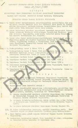 Surat Keputusan Gubernur Kepala Daerah DIY No : 2/TEAM/1983, tanggal 17 Januari 1983 tentang Pemb...