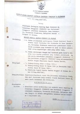 Surat Keputusan Bupati Kepala Daerah Tingkat II Sleman Nomor 2/Kep. KDH/1987 tentang Penetapan Pe...