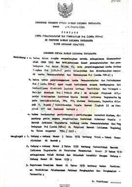 Instruksi Gubernur Kepala Daerah Istimewa Yogyakarta Nomor: 4/INSTR/1994 tentang Lomba Pemasyarak...