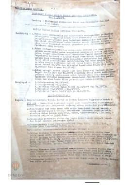 Surat Instruksi Kepala Daerah DIY No.  1 / 1974 tanggal 8 April 1974 tentang Pengawasan Penggunaa...