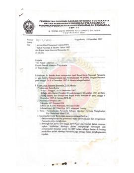 Berkas surat perihal pelaksanaan kontingen Lomba P2P4 Provinsi Daerah Istimewa Yogyakarta dalam m...