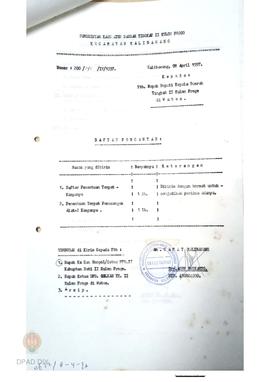 Surat dari Pemerintah Kabupaten Daerah tingkat II Kulon Progo Kecamatan Kalibawang kepada Bupati ...