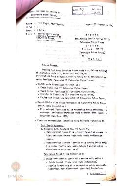 Laporan hasil rapat anggota PANWASLAK II Kabupaten Kulon Progo No.042/PWL-II/K/IX/1981