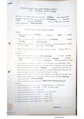 Surat Keputusan Gubernur Kepala Daerah DIY No. 33/Idz/KPTS/1986 Tanggal 20 Januari 1986 tentang P...