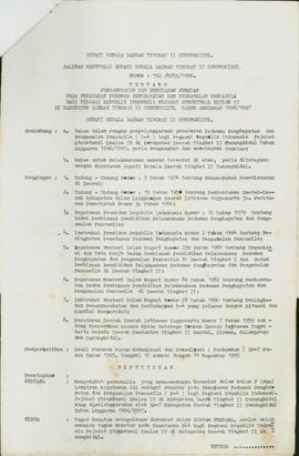 Salinan Keputusan Bupati kepala Daerah Tingkat II Gunung Kidul Nomor: 152/KPTS/1996 tentang penga...