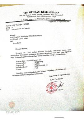 Surat dari Ketua Tim Operasi Kemanusiaan Gerakan Palang Merah dan Bulan Sabit Merah Internasional...